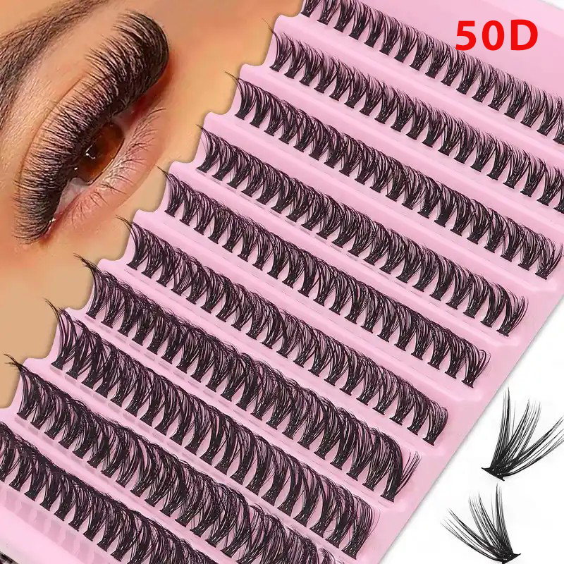 Eyelash Extension Human Hair - ขนตาปลอมแบบ DIY 200 ชิ้น 40P ขนตาแบบกลุ่ม