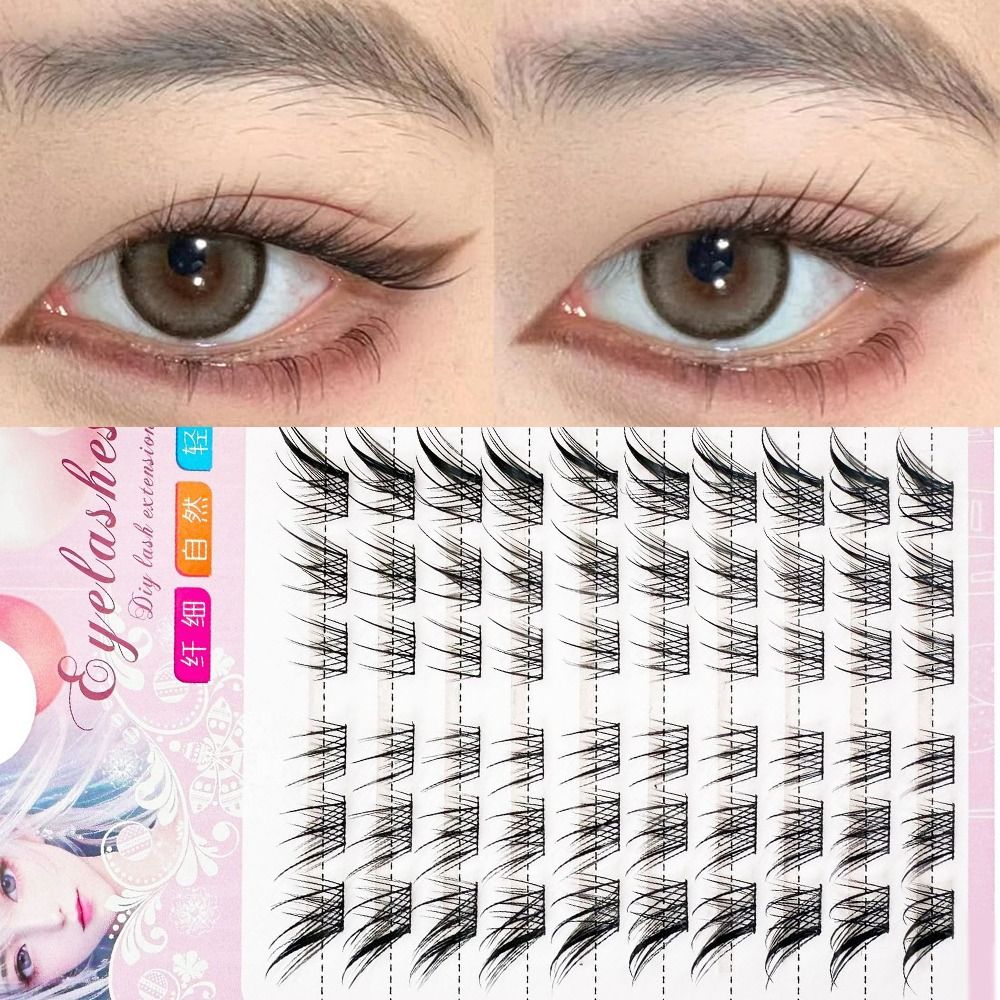 Eyelash Extension For Asian Eyes - 3D Cat Eye Clusters Lashes ธรรมชาติ