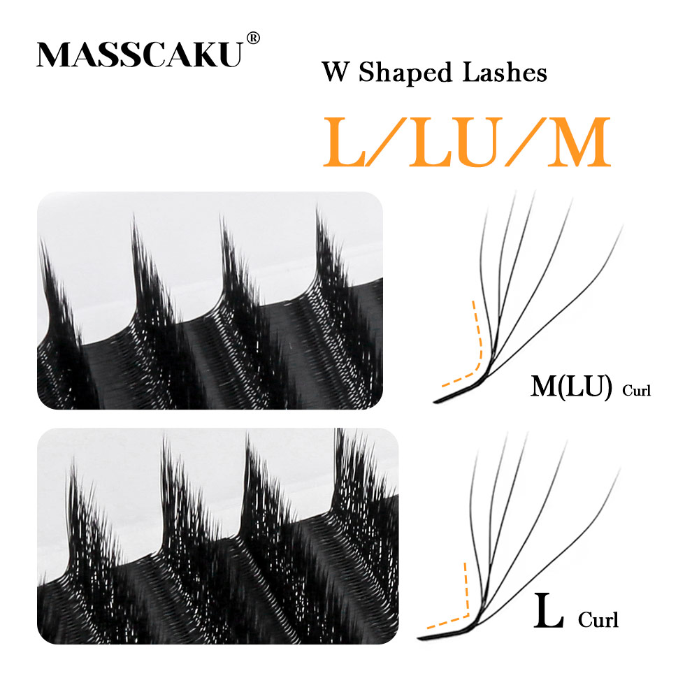 ขนตาปลอม MASSCAKU L LU M Curl  - Eyelash Extension Natural Look บทวิจารณ์และราคา