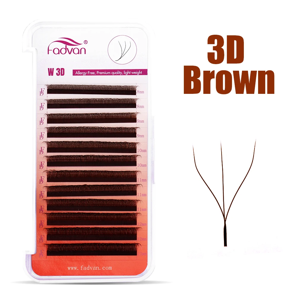 FADVAN สีน้ําตาล 3D/4D W รูปร่ - Eyelash Extension Human Hair บทวิจารณ์และราคา