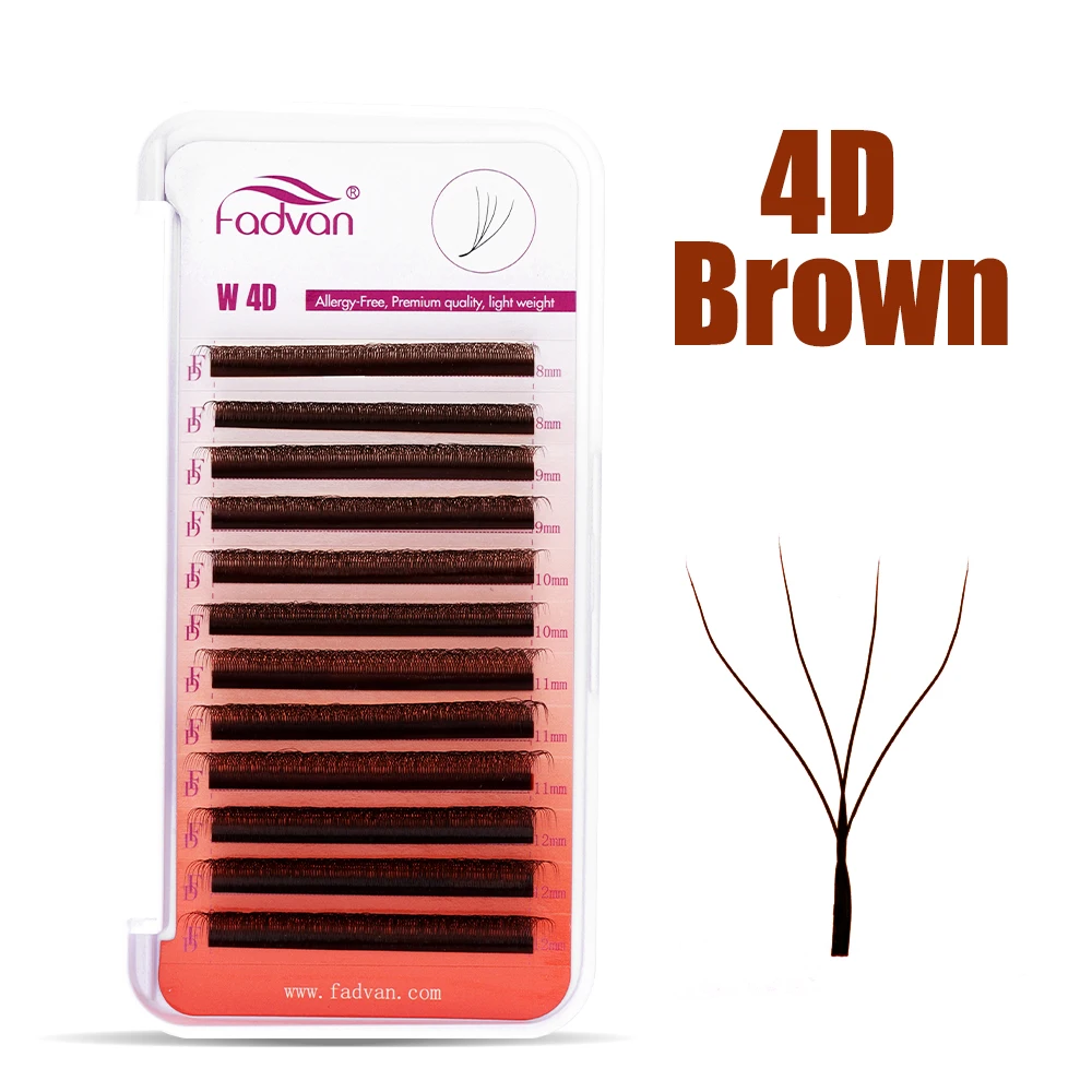 FADVAN สีน้ําตาล 3D/4D W รูปร่ - Eyelash Extension Human Hair บทวิจารณ์และราคา